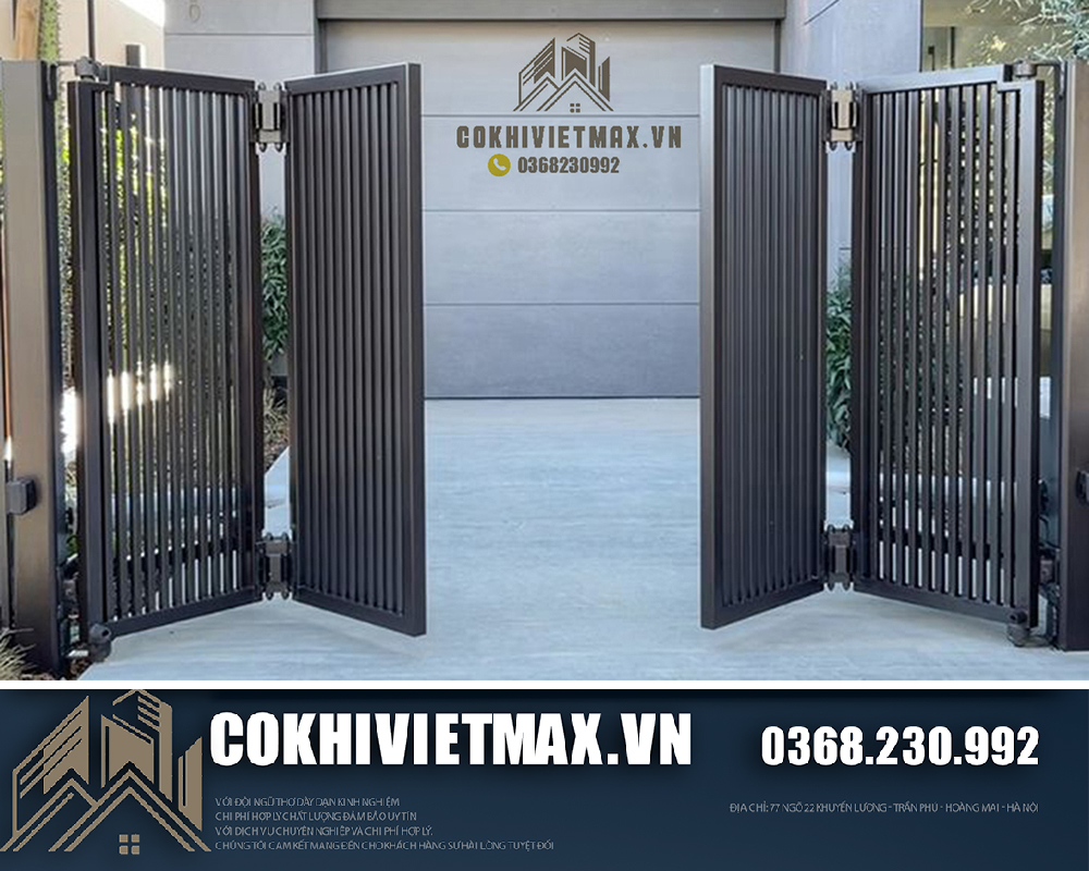 làm cửa cổng sắt 4 cánh 