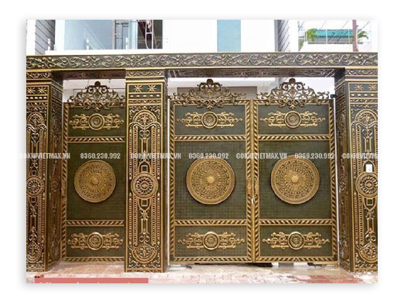 Mẫu cổng nhôm đúc biệt thự sang trọng