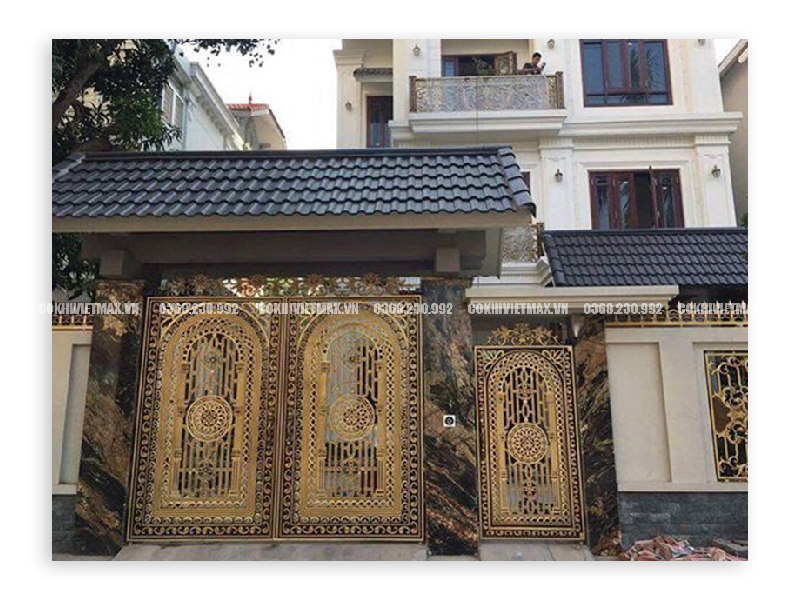Mẫu cổng nhôm đúc biệt thự sang trọng
