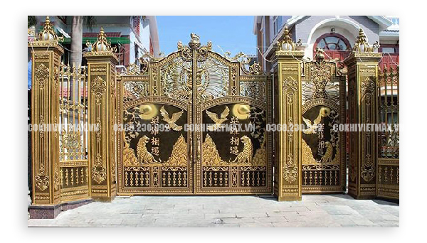 Mẫu cổng nhôm đúc biệt thự sang trọng
