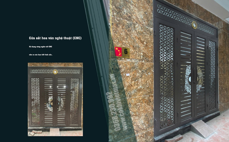 Cổng sắt 2 cánh CNC hiện đại – Đẳng cấp sang trọng