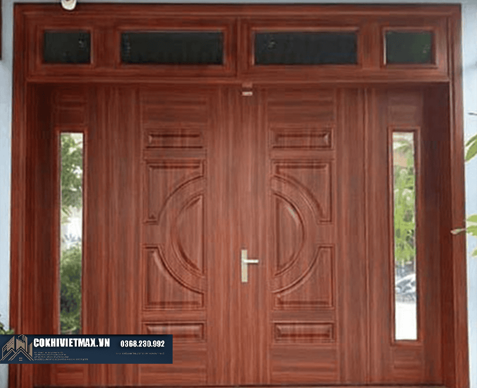 Mẫu cửa sắt pano giả gỗ