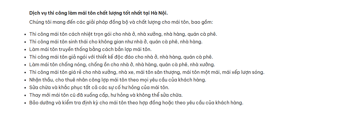 dịch vụ đa dạng