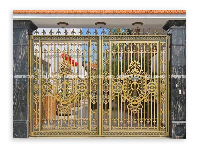 Mẫu cổng nhôm đúc hiện đại cho nhà phố