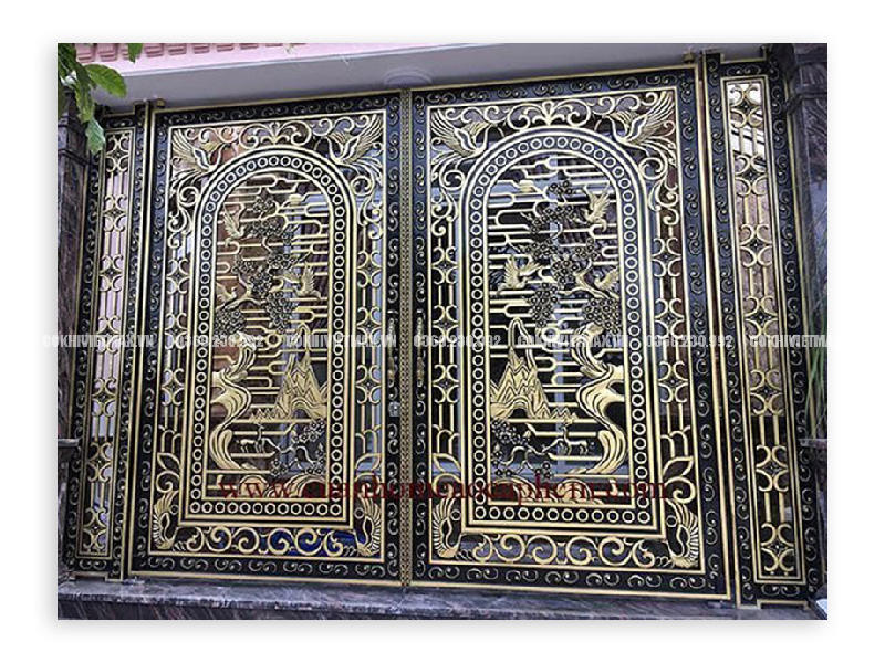 Mẫu cổng nhôm đúc hiện đại cho nhà phố