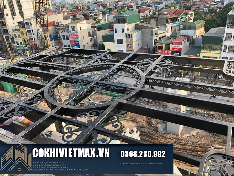 mái kính sắt mỹ thuật 