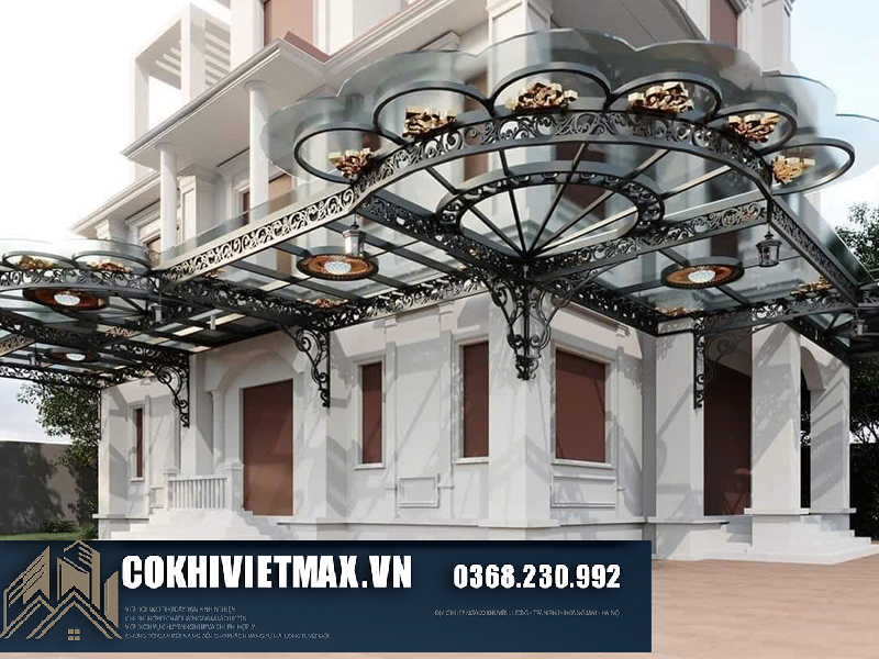 Thi công mái kính sắt đẹp, chắc chắn