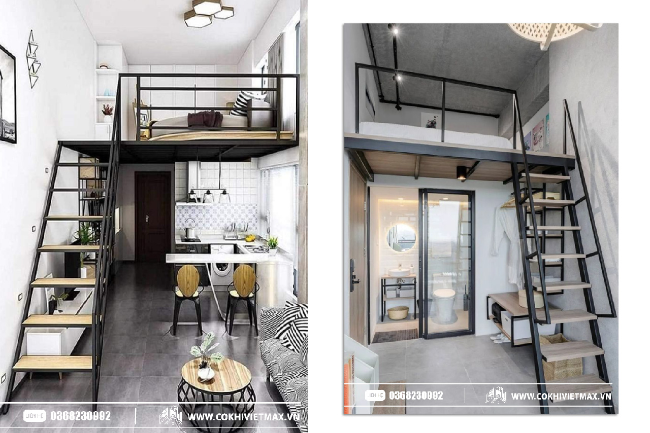 Cầu thang sắt hộp