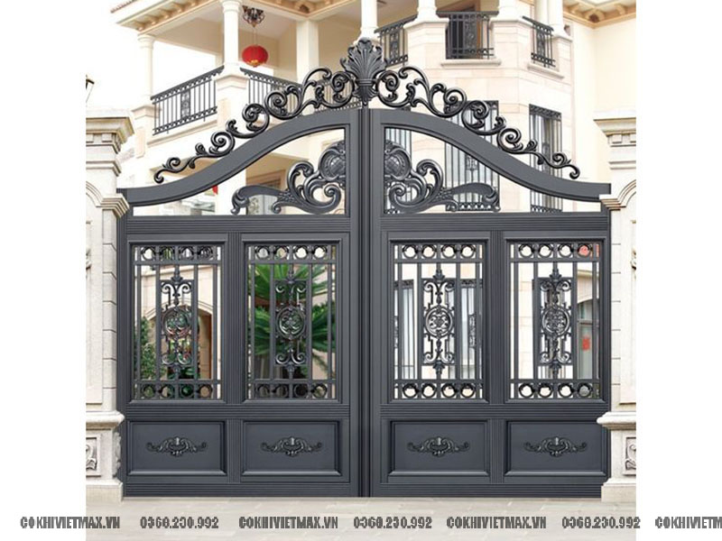 mẫu cổng sắt 4 cánh nghệ thuật